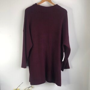 Chico’s Lofty Deep Merlot Tunic wool blend Sweater
